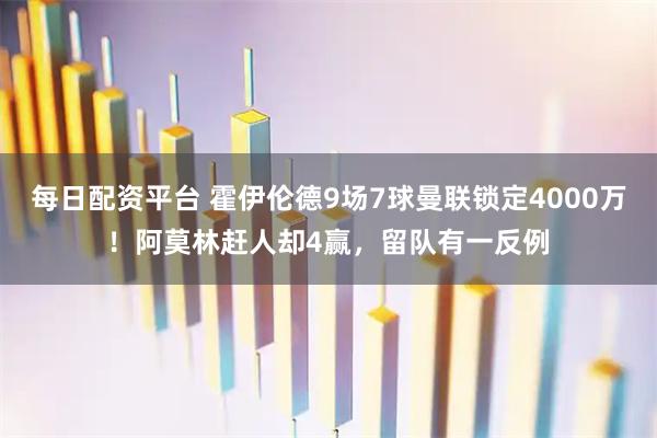 每日配资平台 霍伊伦德9场7球曼联锁定4000万！阿莫林赶人却4赢，留队有一反例